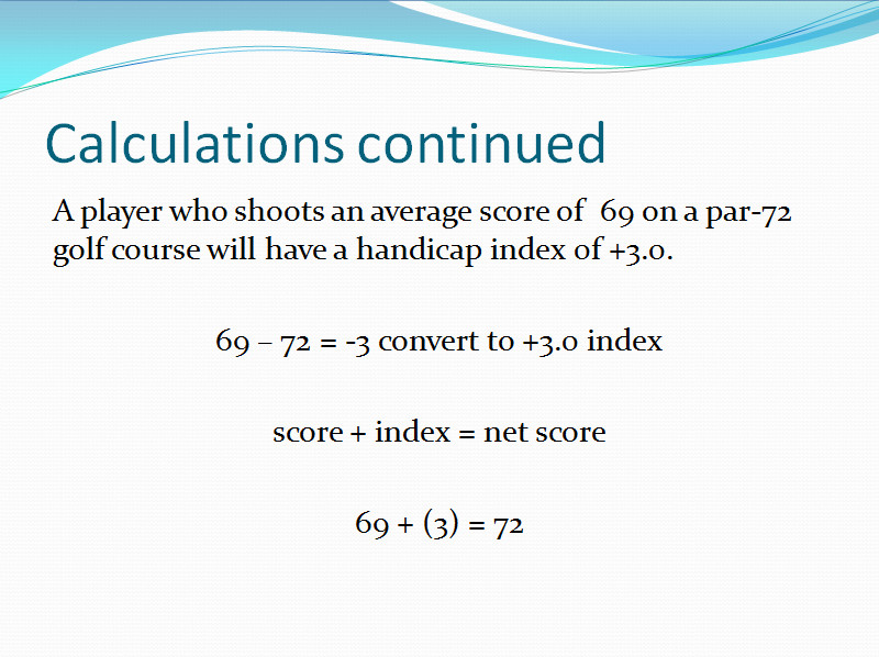 handicap calculation for low handicapper