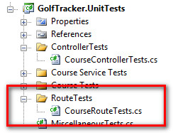 route tests folder